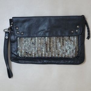 Bebe Bags | Bebe Black Clutch Bag | Silver Beaded
